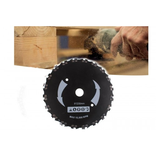 Disco Taglio Legno Con Catena 20 Denti Lama 230mmx20t Smerigliatrice Angolare_0734